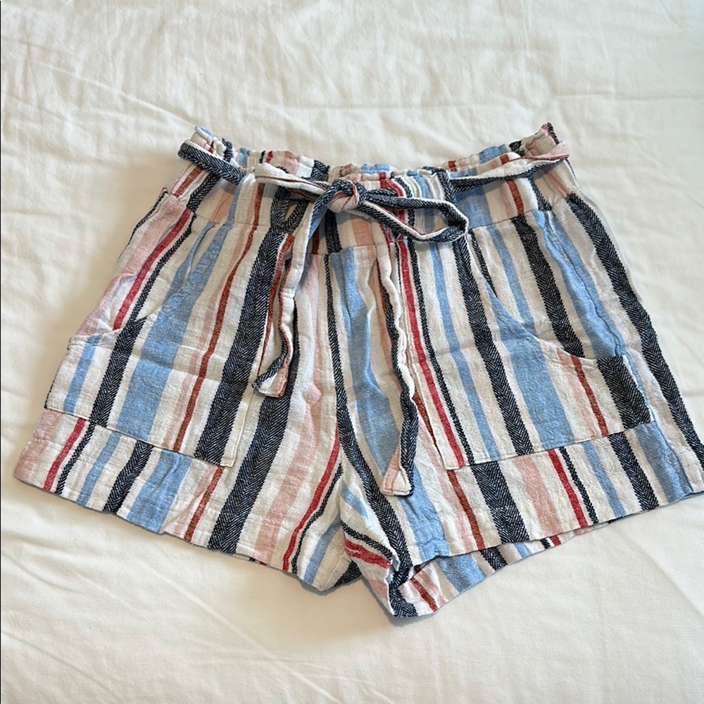 Indigo Rein High Waist Linen Short